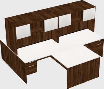 Quad l-shaped office desks
