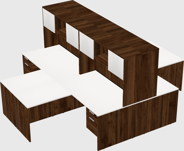 Quad l-shaped office desks