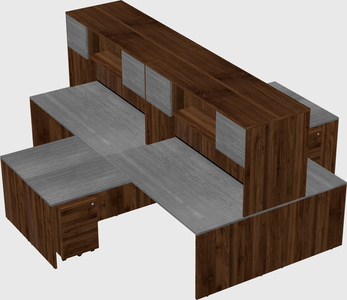 Quad l-shaped office desks