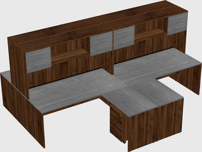 Quad l-shaped office desks