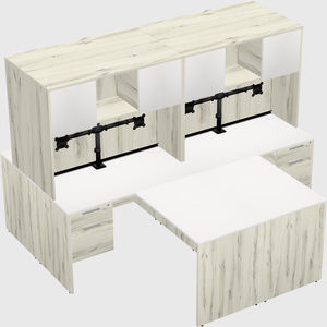 Quad l-shaped office desks
