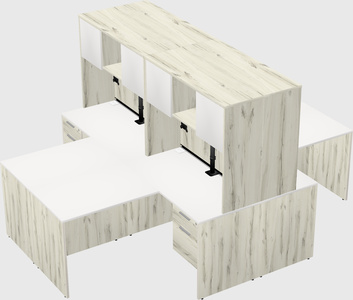 Quad l-shaped office desks