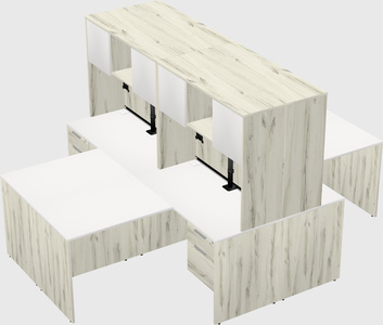 Quad l-shaped office desks
