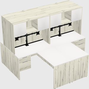Quad l-shaped office desks