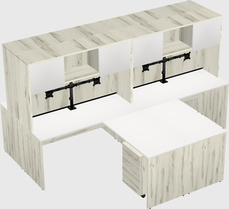 Quad l-shaped office desks