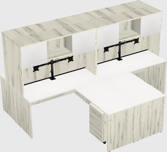 Quad l-shaped office desks