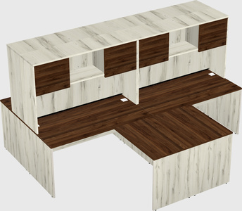 Quad l-shaped office desks