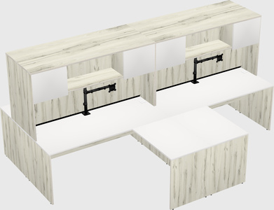 Quad l-shaped office desks