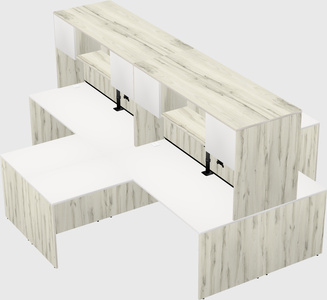 Quad l-shaped office desks