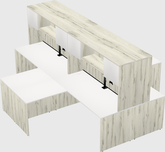 Quad l-shaped office desks