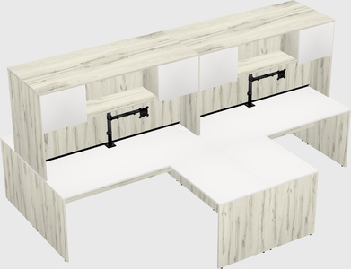 Quad l-shaped office desks