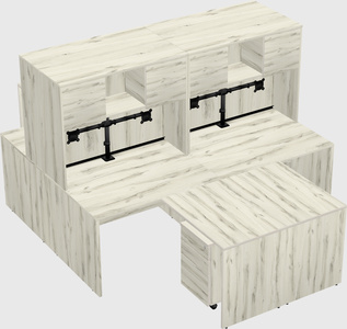 Quad l-shaped office desks