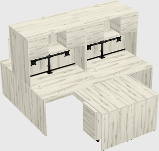 Quad l-shaped office desks