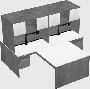Quad l-shaped office desks
