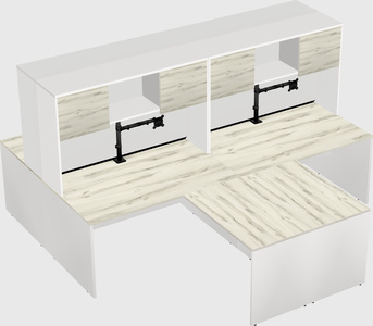 Quad l-shaped office desks
