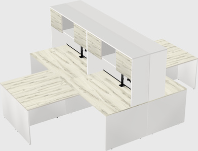 Quad l-shaped office desks