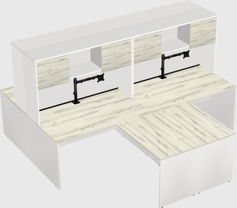 Quad l-shaped office desks