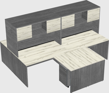 Quad l-shaped office desks