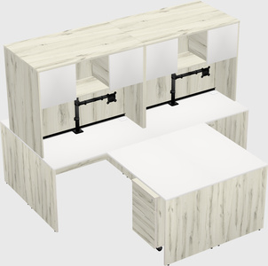 Quad l-shaped office desks