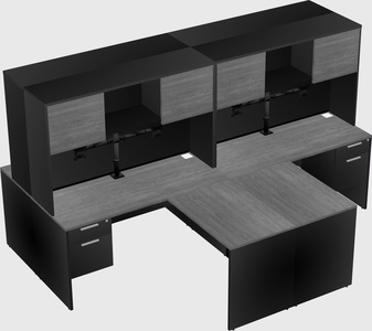 Quad l-shaped office desks