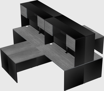 Quad l-shaped office desks