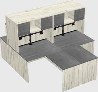 Quad l-shaped office desks