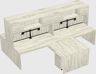 Quad l-shaped office desks