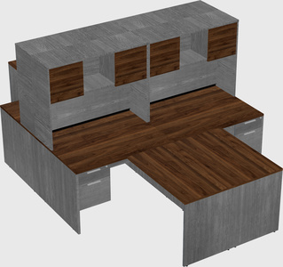 Quad l-shaped office desks