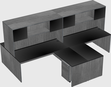 Quad l-shaped office desks