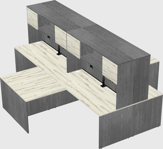 Quad l-shaped office desks