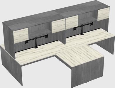 Quad l-shaped office desks
