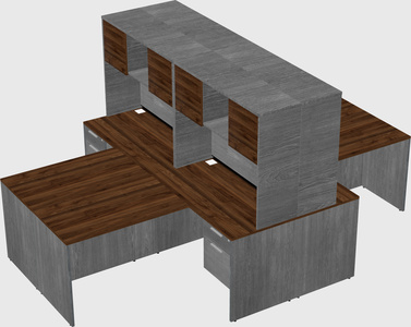 Quad l-shaped office desks