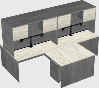 Quad l-shaped office desks