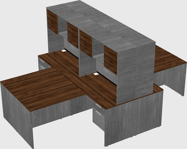 Quad l-shaped office desks