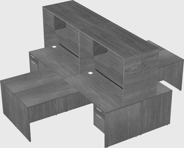 Quad l-shaped office desks