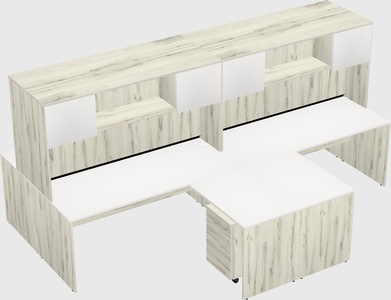 Quad l-shaped office desks