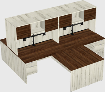Quad l-shaped office desks
