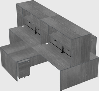 Quad l-shaped office desks