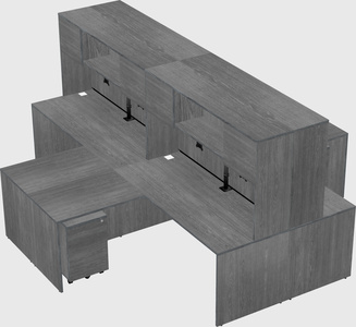 Quad l-shaped office desks
