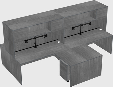 Quad l-shaped office desks