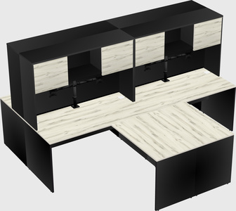 Quad l-shaped office desks