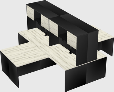 Quad l-shaped office desks