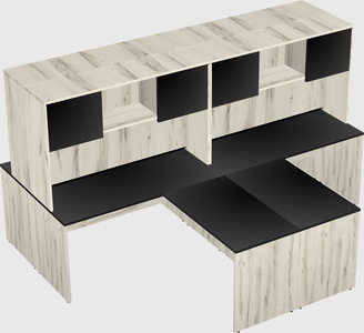 Quad l-shaped office desks