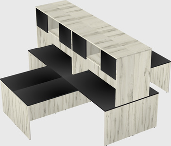 Quad l-shaped office desks