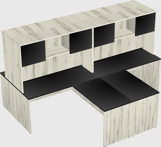Quad l-shaped office desks