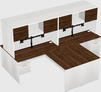 Quad l-shaped office desks