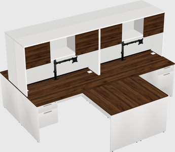 Quad l-shaped office desks