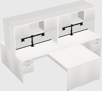 Quad l-shaped office desks