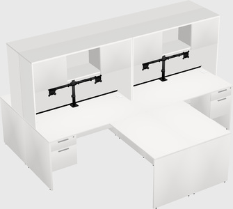 Quad l-shaped office desks