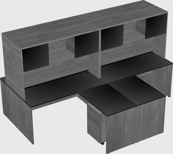 Quad l-shaped office desks